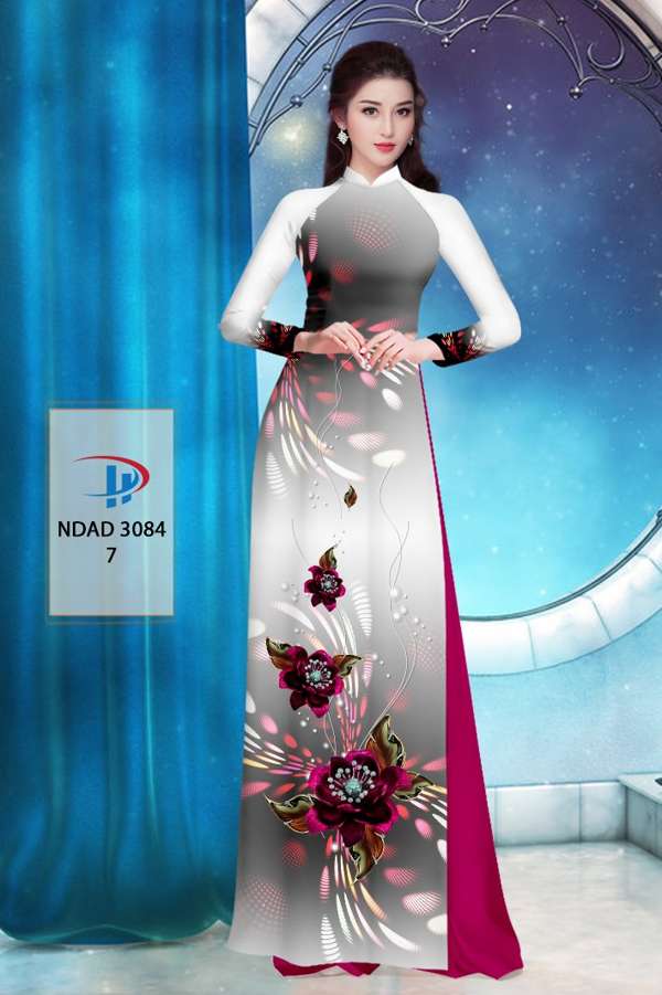 Vải Áo Dài Hoa In 3D AD NDAD3084 21